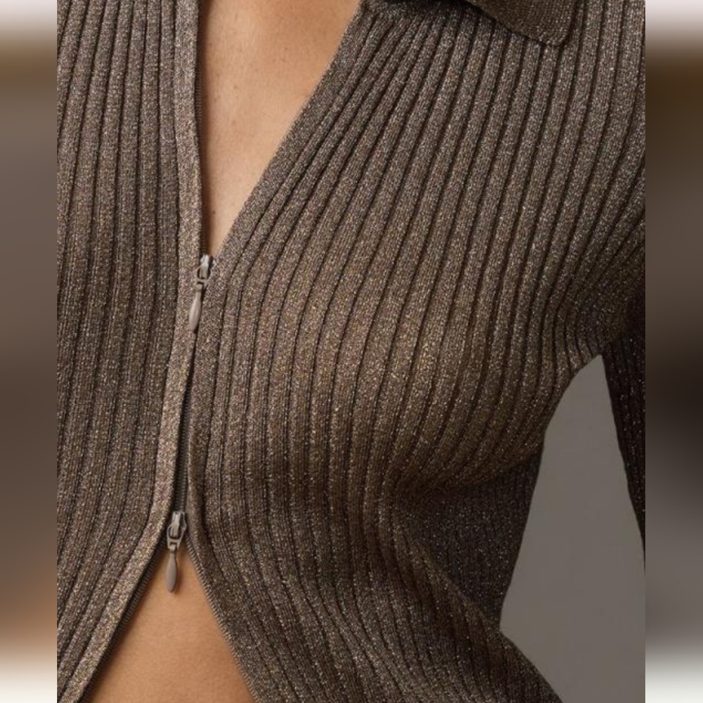 Anthropologie Long-Sleeve Zip-Front Duster Cardigan Sweater S NWT Hot - Picture 6 of 7